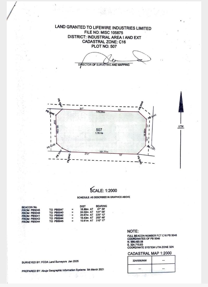Land for sale Opposite Coca Cola And Julius Bergar Yard Idu Industrial (Institution and Research) Idu Abuja