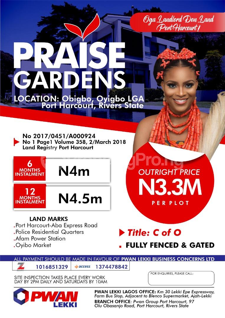 Land for sale Obigbo Oyigbo Port Harcourt Rivers