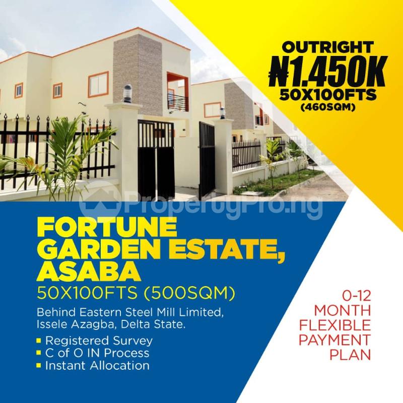 Land for sale Fortune Garden Estate Issele Azagba / Otulu Road, Along Benin Asaba Express Road. Asaba Delta