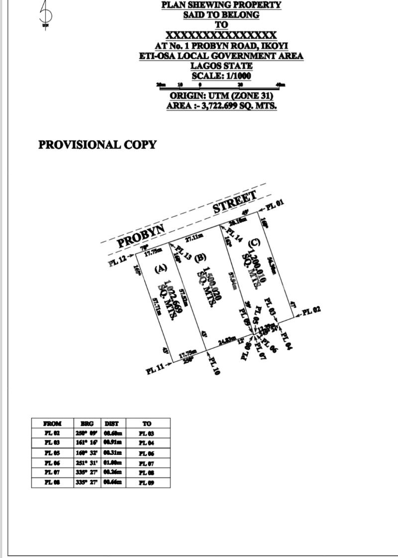Land for sale Probyn Old Ikoyi Ikoyi Lagos