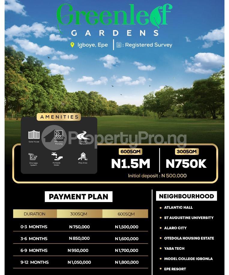 Land for sale Igboye Epe Lagos - 0