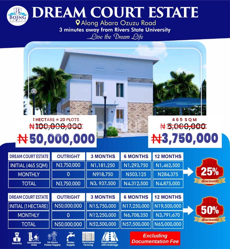 Land for sale Along Abara Ozuzu Road, Port Harcourt Rivers