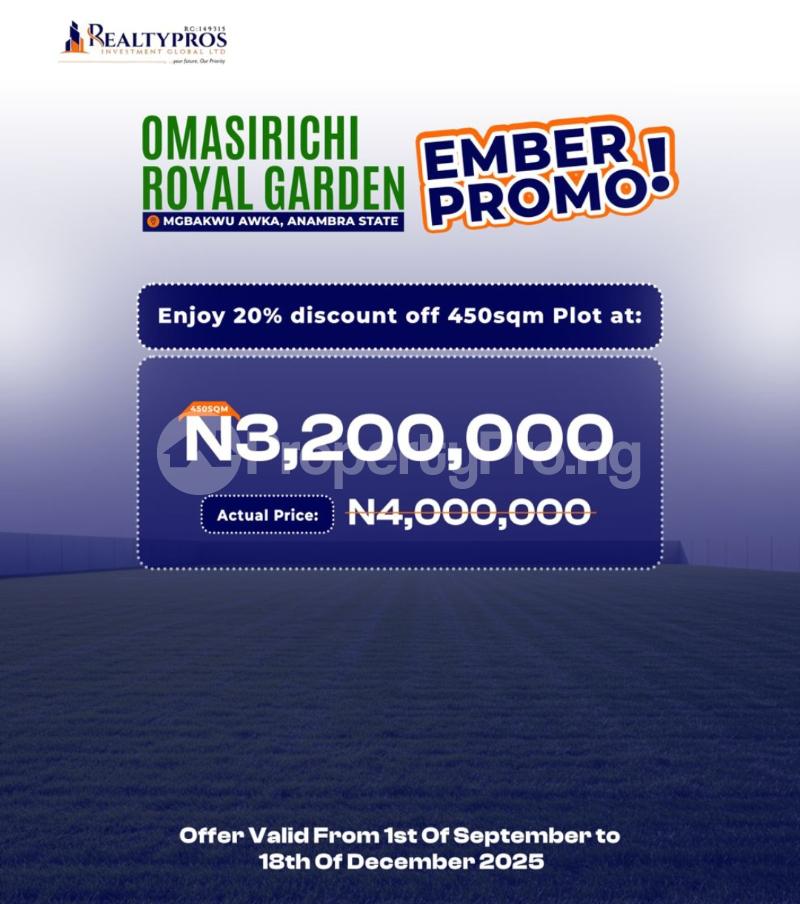 Land for sale Mgbakwu Awka/ Omasirichi Royal Garden, Mgbakwu Estate Anambra West Anambra