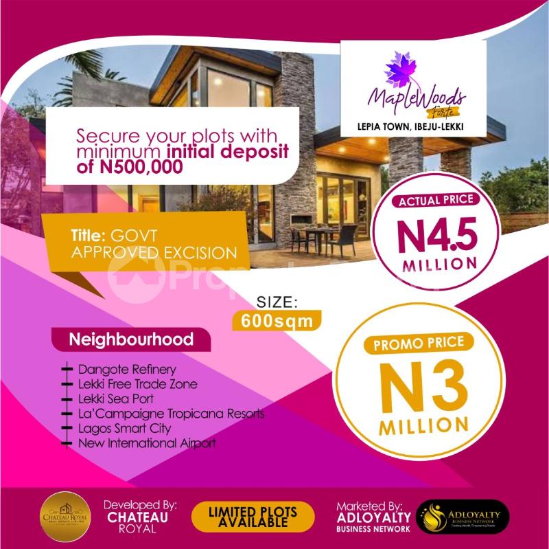 Land for sale Maplewood Fortes, Lepia. 4mins From Lekki Free Trade Zone Ibeju-Lekki Lagos