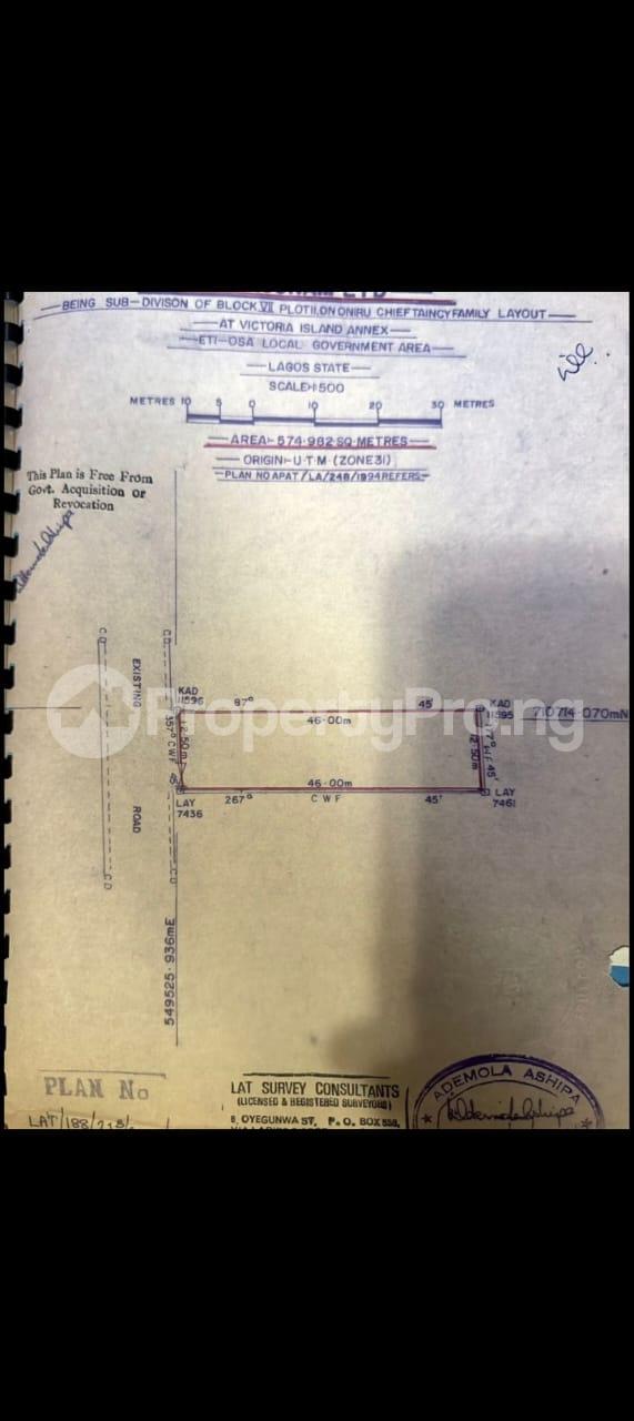 Land for sale Off Palace Road, ONIRU Victoria Island Lagos
