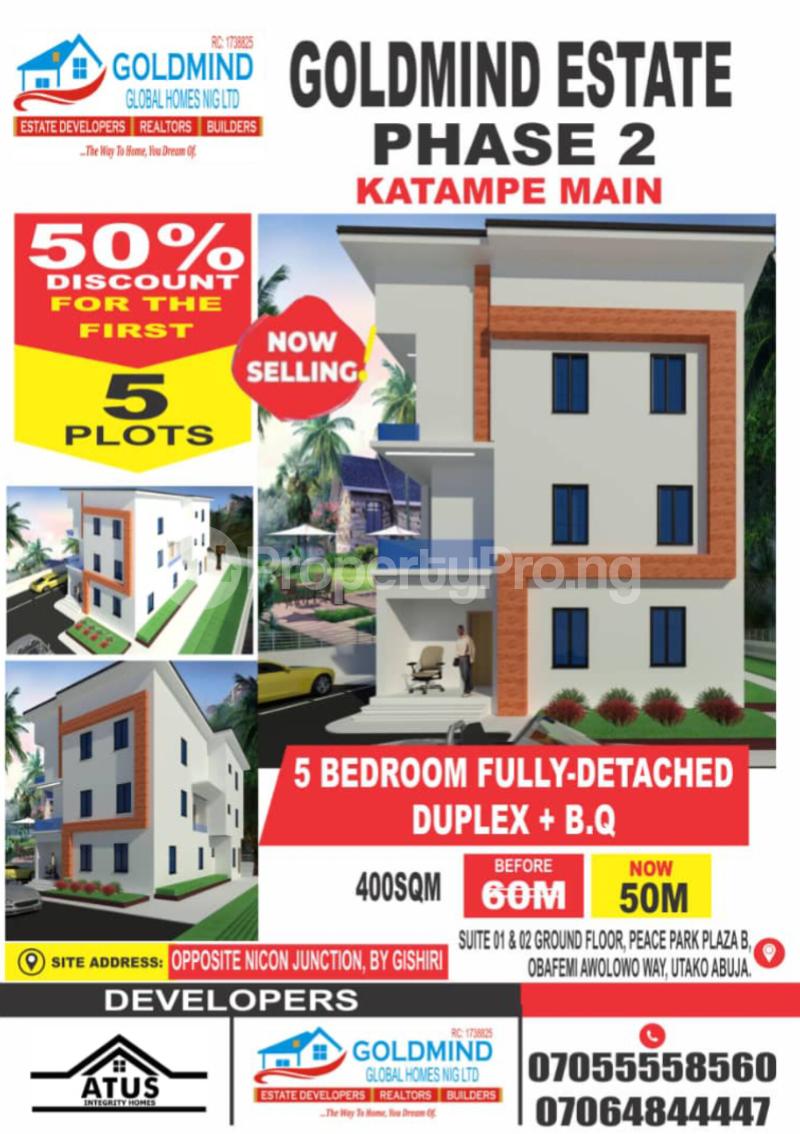 5 bedroom Land for sale Katampe Main Opposite Nicon Junction, By Gishiri, Katampe, Katampe Main Abuja