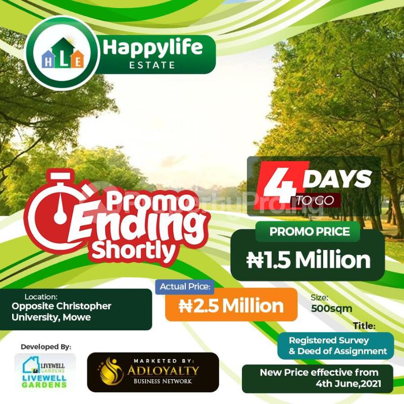 Land for sale Mowe Obafemi Owode Ogun