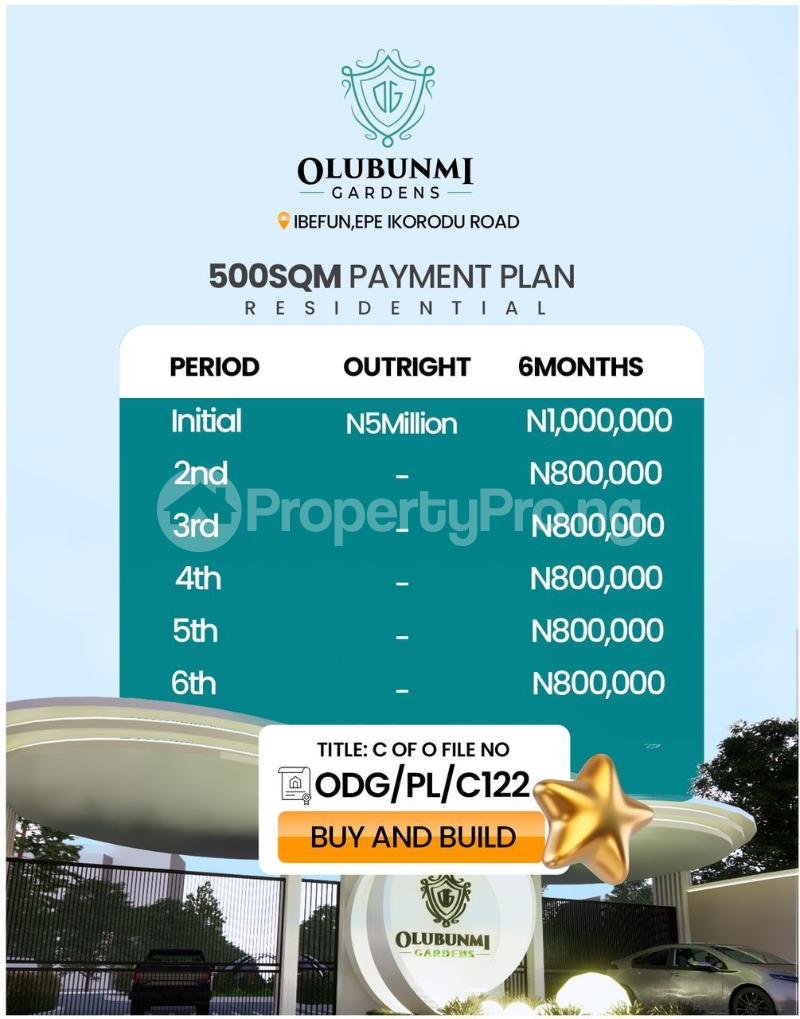 Land for sale Ibefun, Epe Ikorodu Road. Epe Lagos