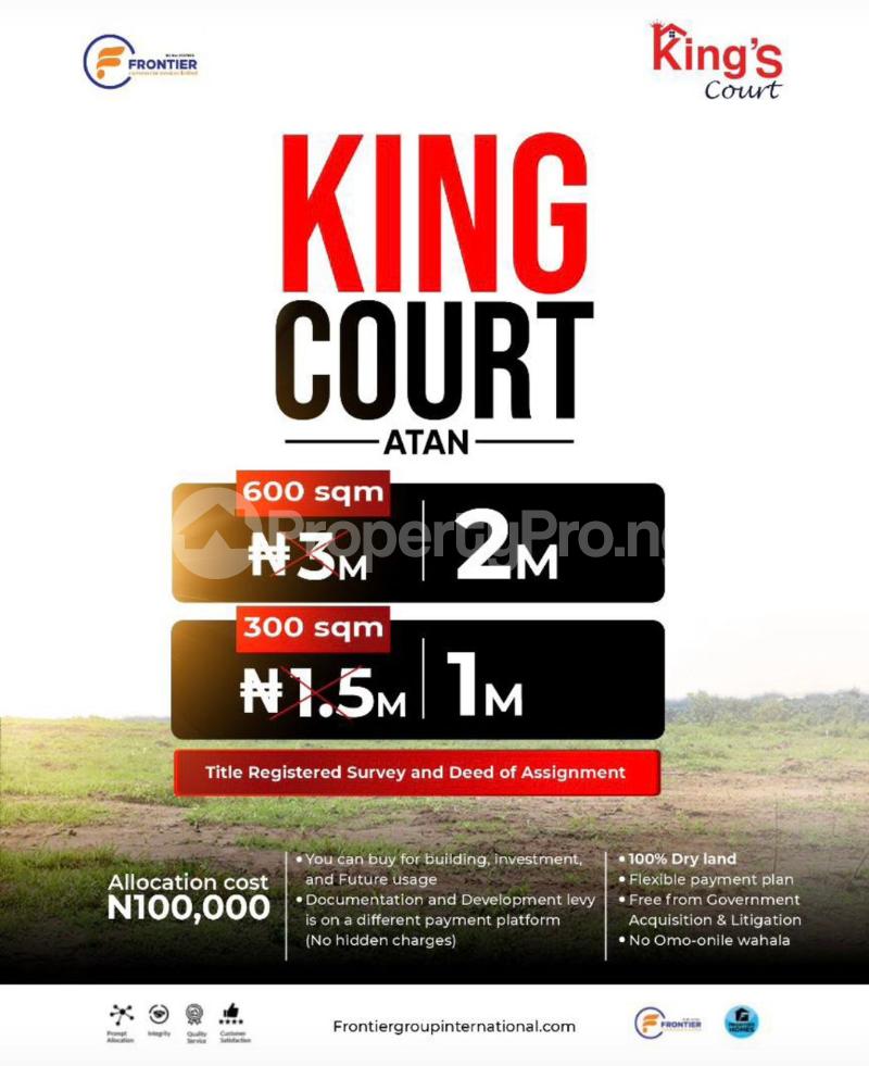 Land for sale King's Court , Atan, Frontier Homes Estate. Ota-Idiroko road/Tomori Ado Odo/Ota Ogun