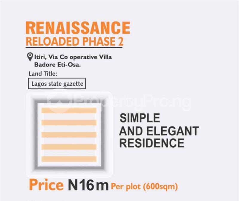 Land for sale Itiri/ Co Operative Villa Badore Ajah Lagos