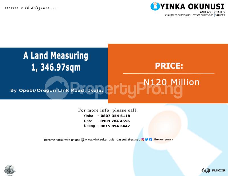 Land for sale By Opebi/oregun Link Road Oregun Ikeja Lagos