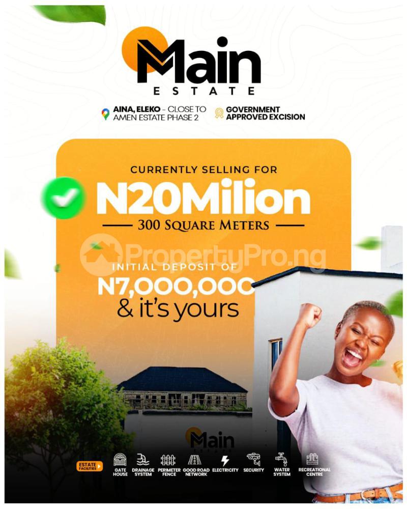 Land for sale Eluju Community/ Main Estate/behind Amen Estate Before Eleko Bus Stop Ibeju-Lekki Lagos