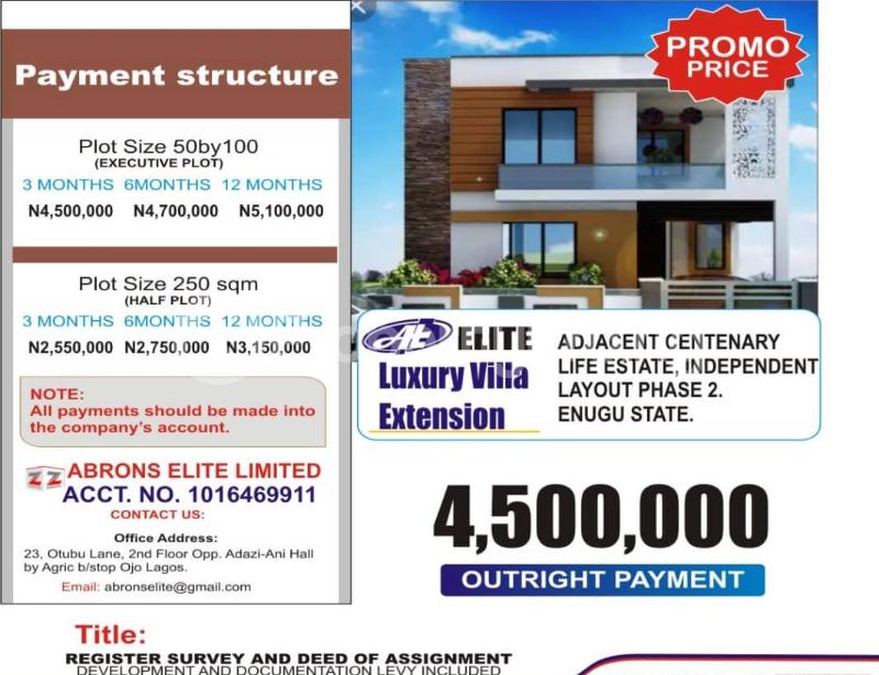 Land for sale 2 Minutes Drive To Centinary Life Estate Independence Layout Phase 2 Enugu Enugu - 0