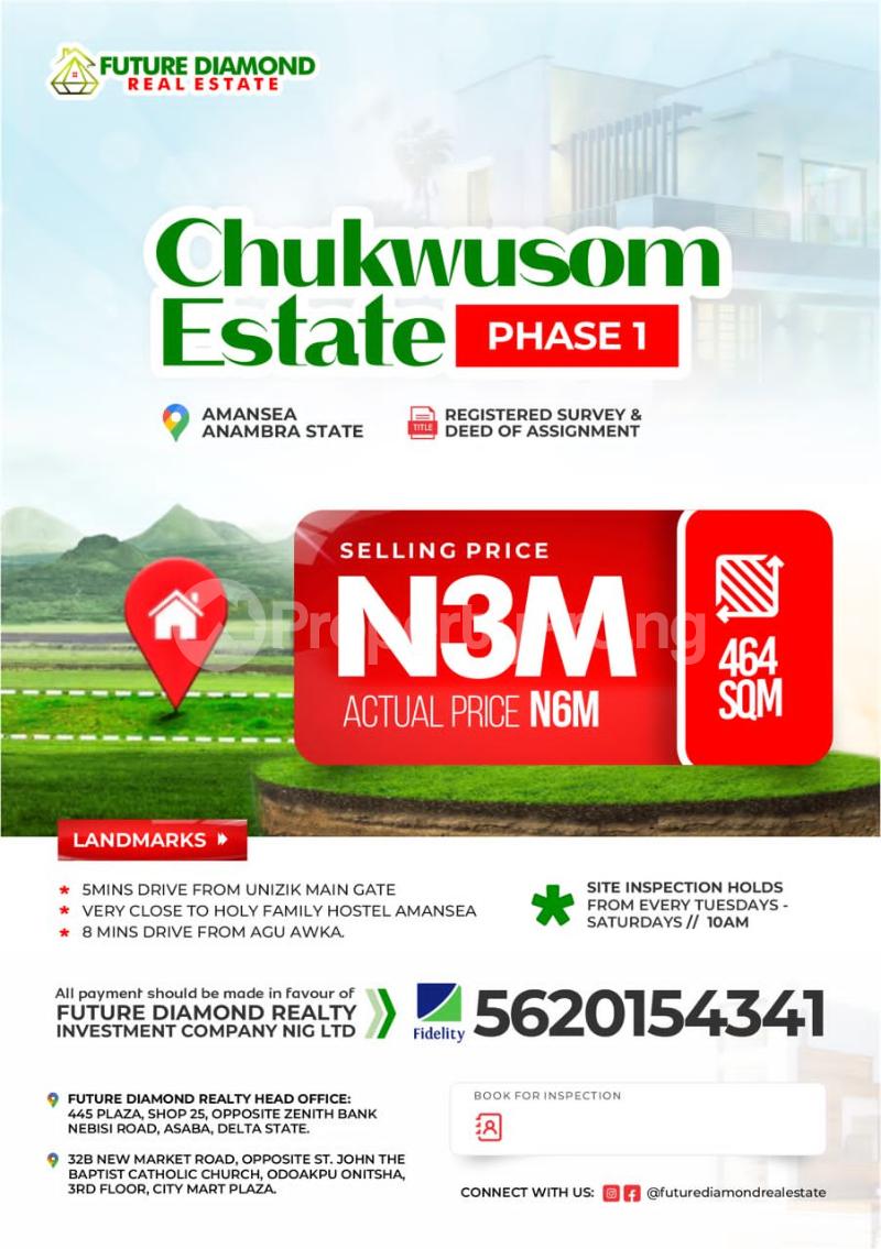 Land for sale Amansea, Awka North Anambra
