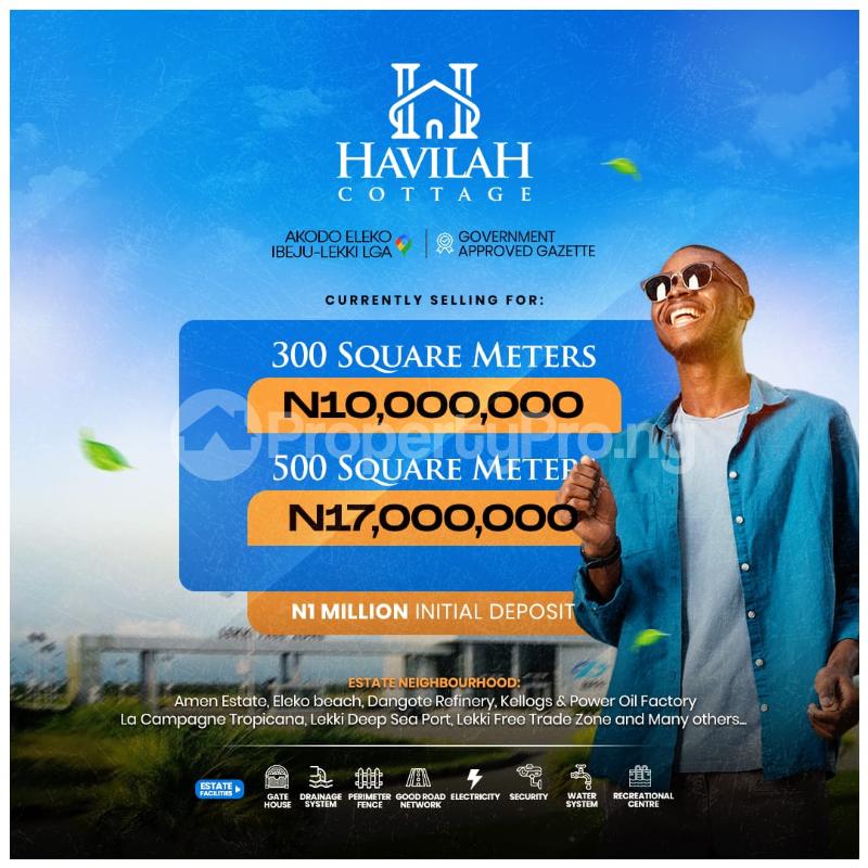 Land for sale Akodo/ Havilah Cottage Estate/ Akodo General Hospital Free Trade Zone Ibeju-Lekki Lagos - 0