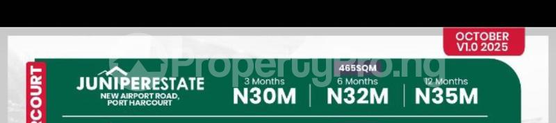 Land for sale New Airport Road/juniper Estate Port Harcourt Rivers