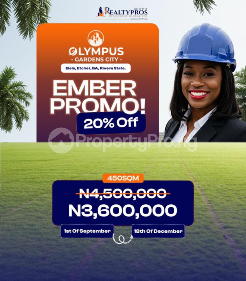 Land for sale Elele Etche/ Olympus Gardens City Estate Etche Rivers