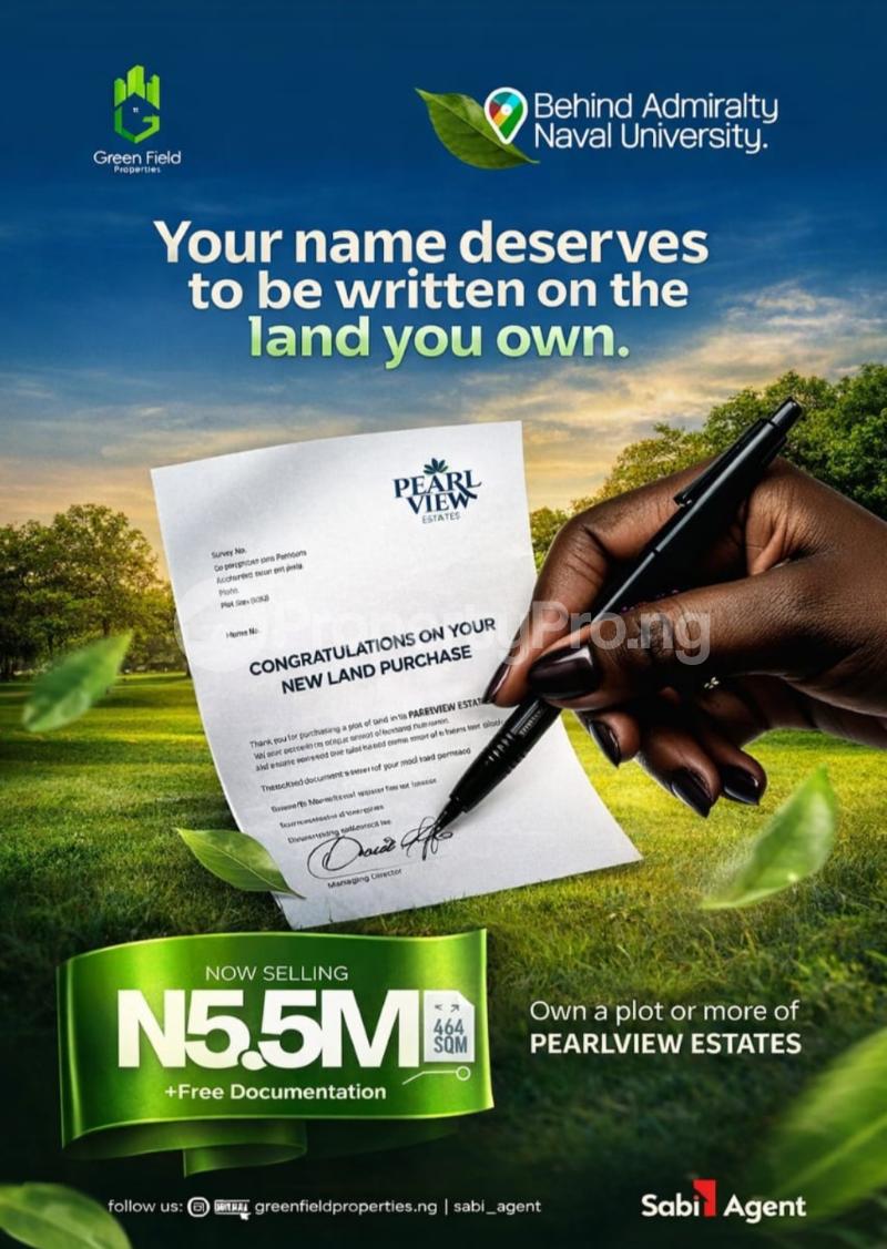 Land for sale Behind Admiralty Naval University Asaba Delta