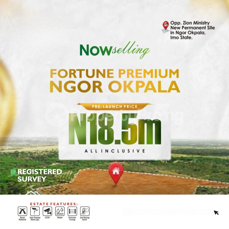 Land for sale Opposite Zion Ministry New Site/ Fortune Premium Estate Ngor-Okpala Imo - 1
