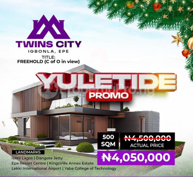 Land for sale Igbonla/ Twin City Estate/ St Augustine University Epe Lagos - 0