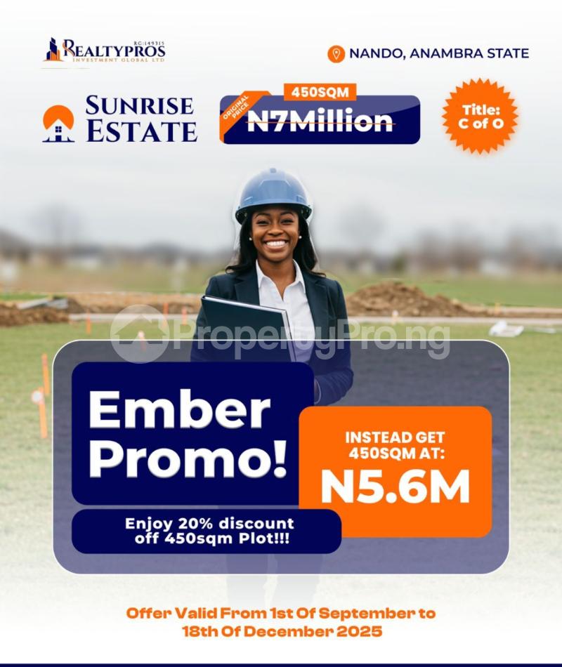 Land for sale Nando/ Sunrise Estate Anambra West Anambra