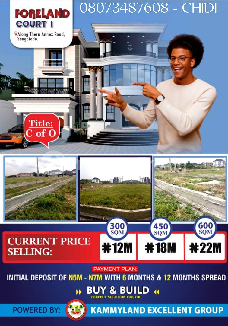 Land for sale By Therra Annex Road Sangotedo Lagos