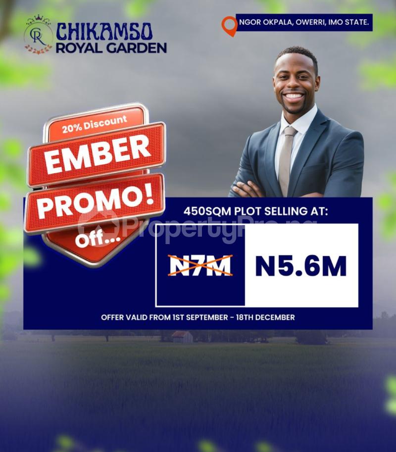 Land for sale Ngor Okpala/ Chikamso Royal Garden Estate Owerri Imo