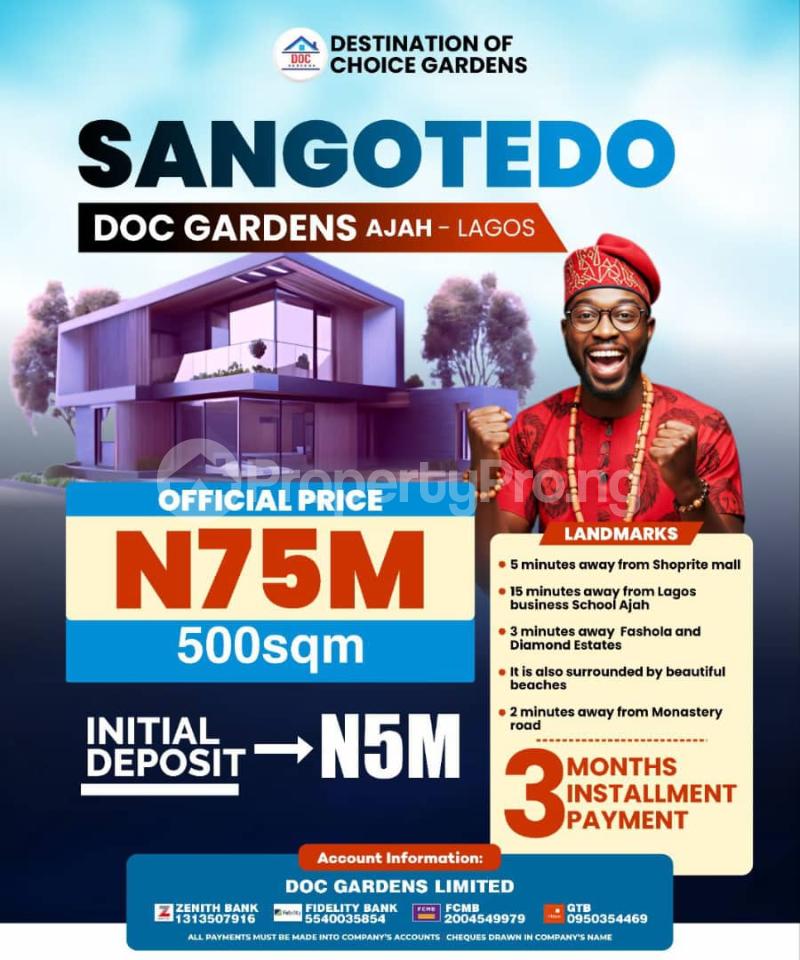 Land for sale Doc Garden Off Monastery Road Sangotedo Ajah Lagos