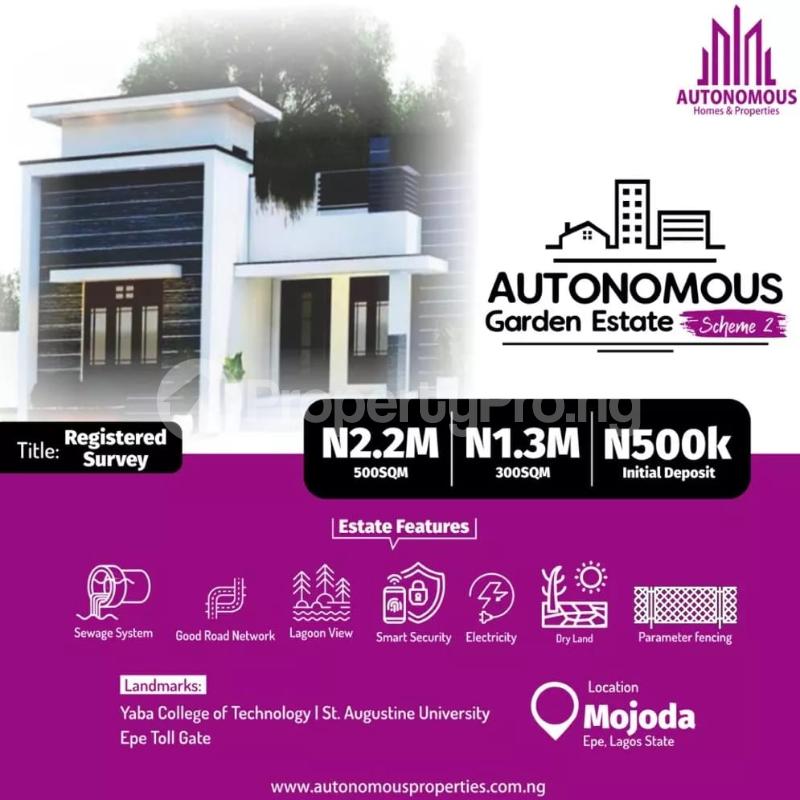 Land for sale Mojoda/autonomous Garden Estate Toll Gate Epe Lagos