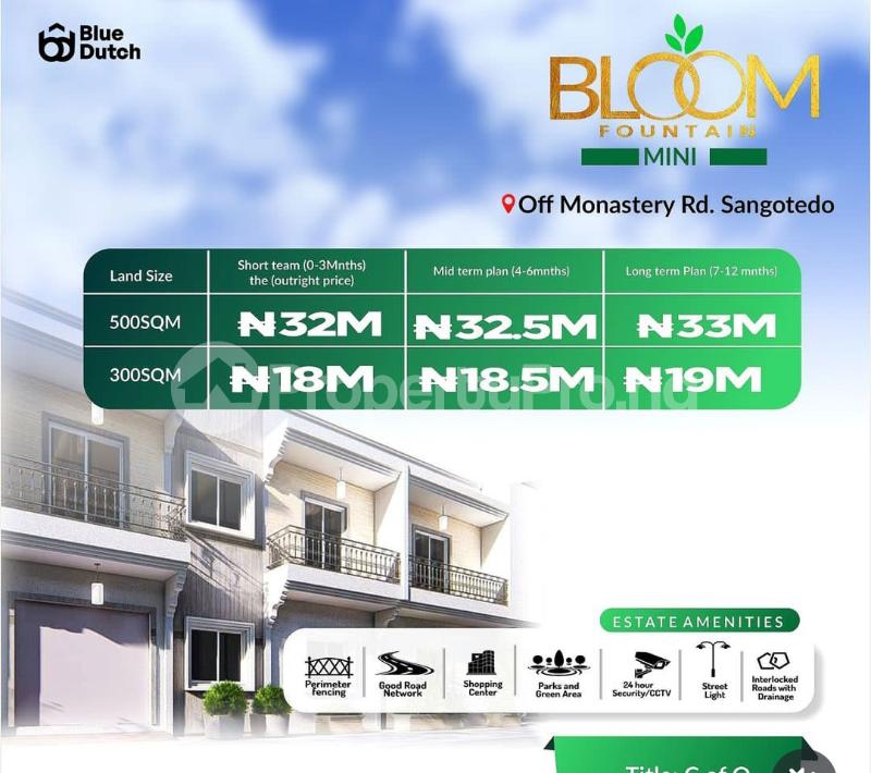 Land for sale Bloom Fountain Mega Estate/monastery Road, Monastery road Sangotedo Lagos
