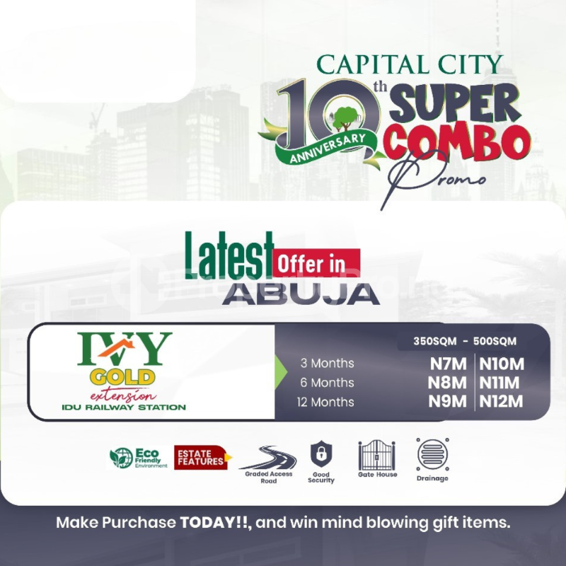 Land for sale Ivy Gold Eplot Crd/ed 2064 Lugbe 1 Crd Layout/ivy Gold Estate Extension/ Idu Railway Station Idu Abuja