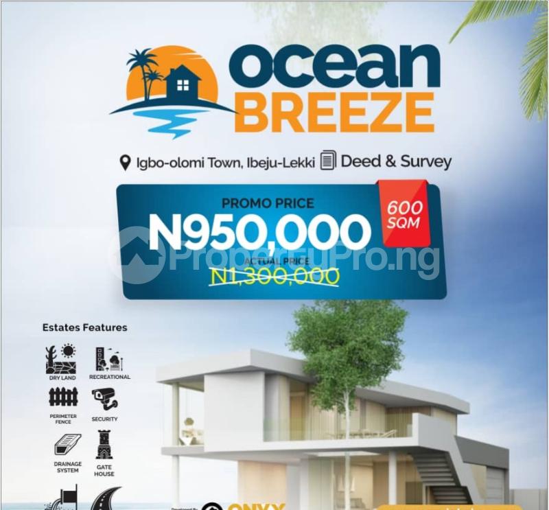 Land for sale Ocean Breeze Estate, Igbo Olomi. Ibeju-Lekki Lagos