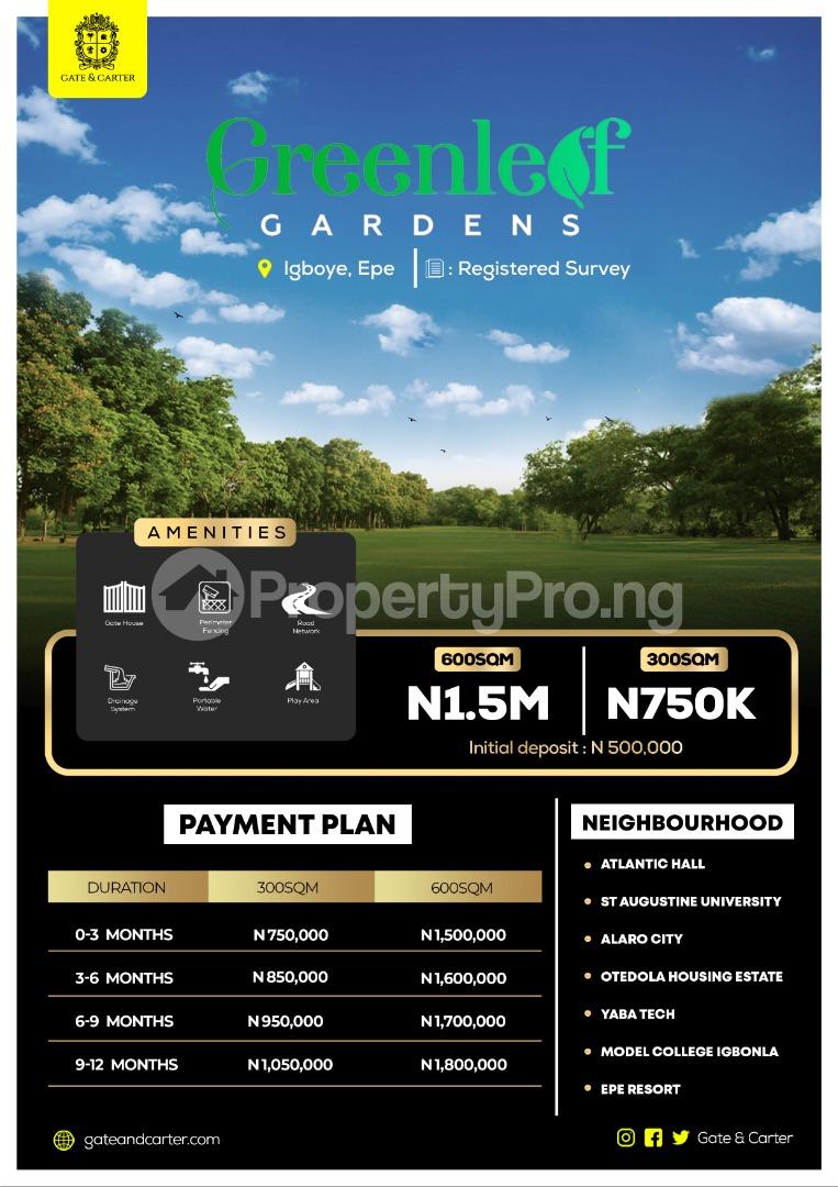 Land for sale Greenleaf Gardens Estate Epe Road Epe Lagos