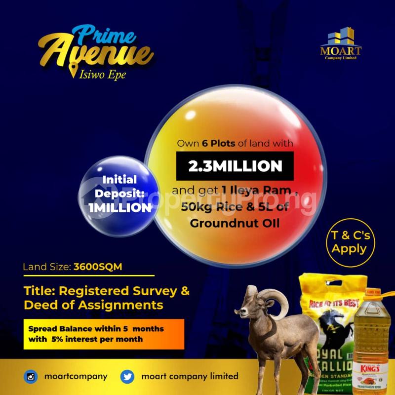 Land for sale Isiwo Epe Bandry Epe Road Epe Lagos