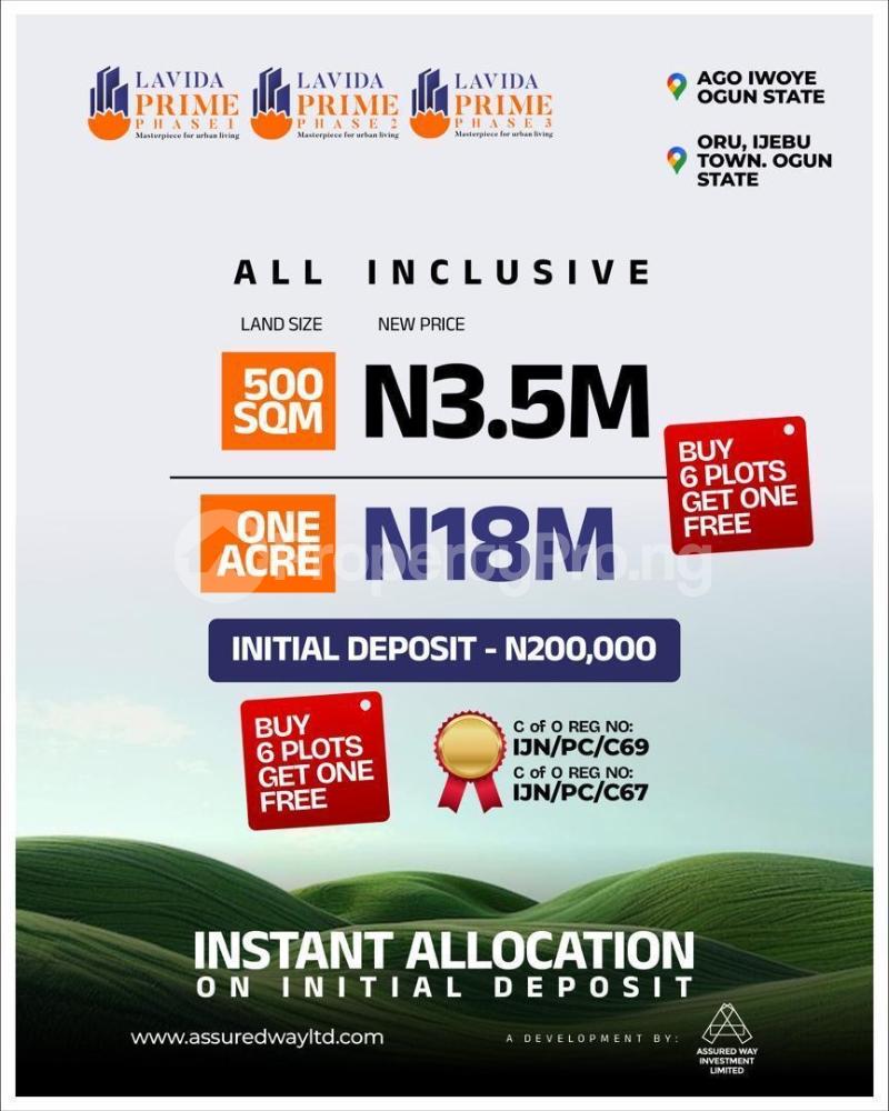 Land for sale Ago Iwoye Ijebu Ode Ijebu Ode Ogun