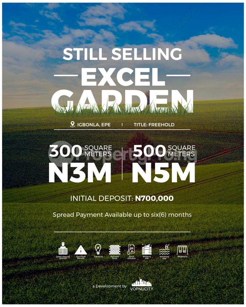 Land for sale Igbonla/ Excel Garden Estate Epe Lagos