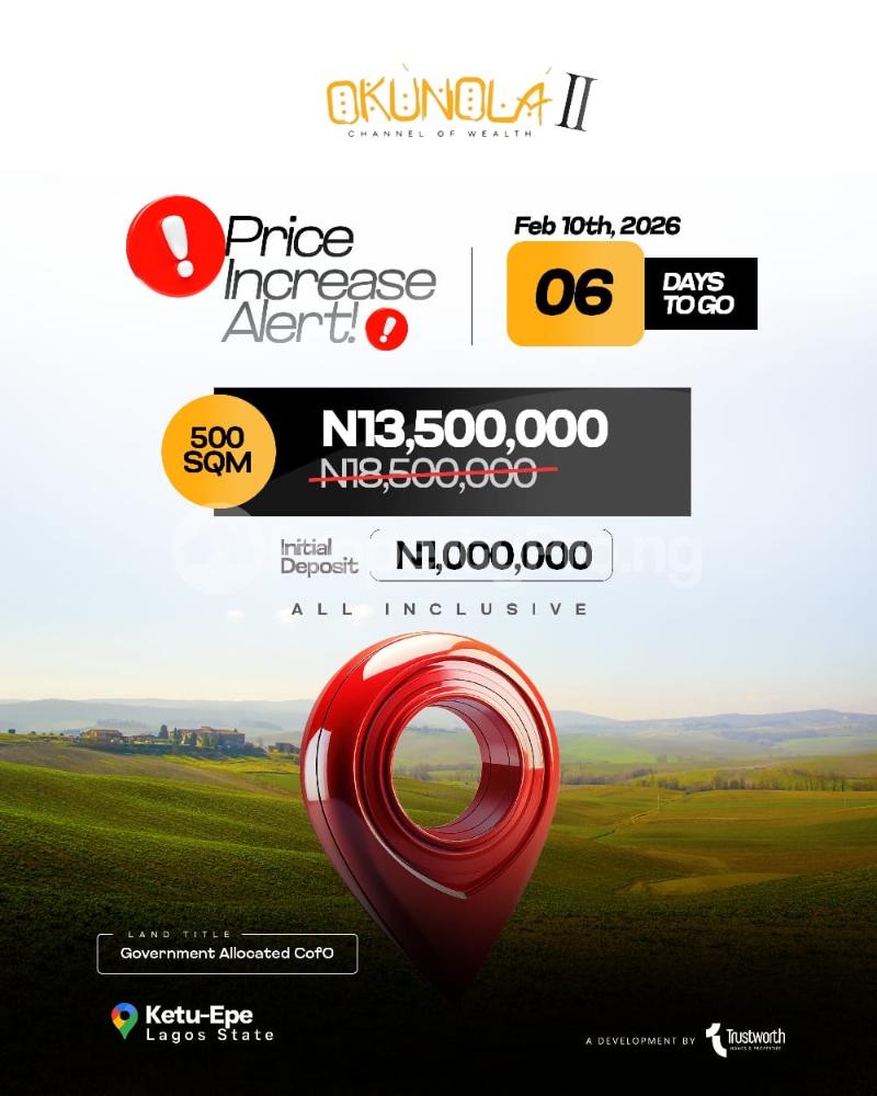 Land for sale Okunola Phase 2 Estate Ketu Epe Lagos