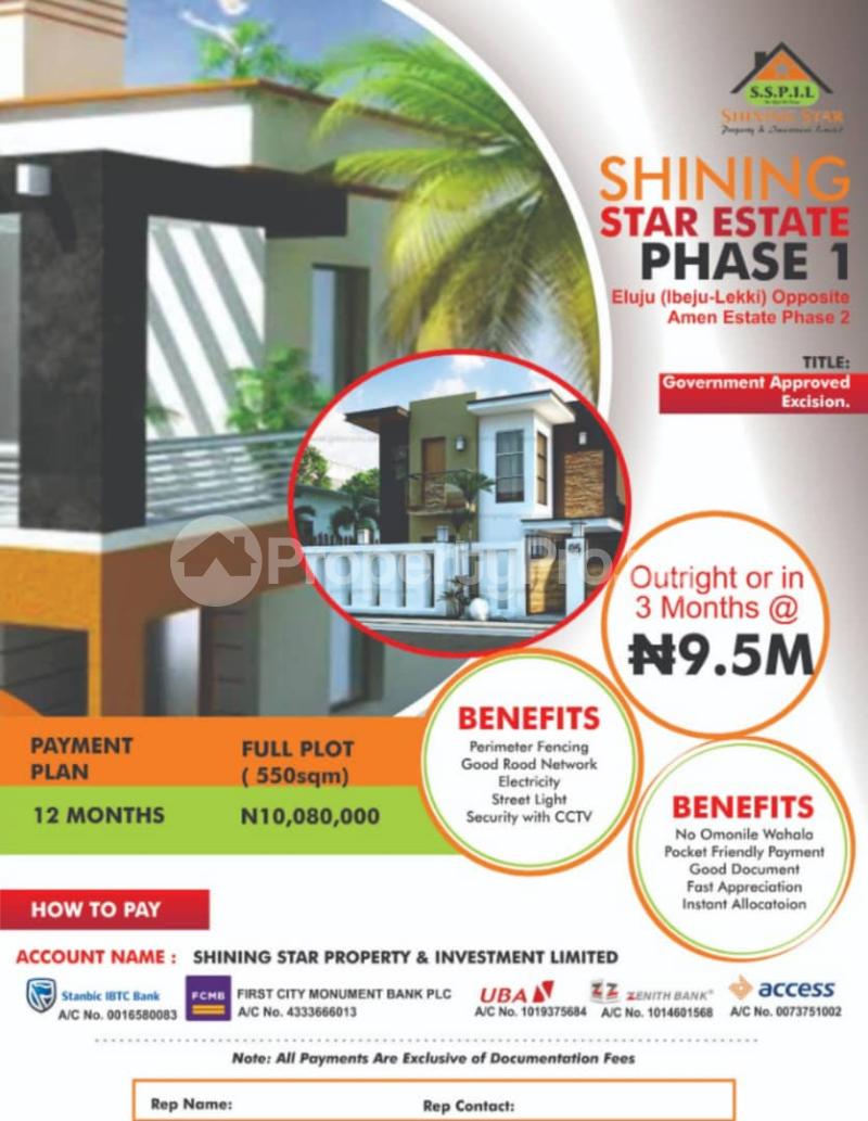 Land for sale Shining Star Estate Phase 1 Eluju Ibeju-Lekki Lagos