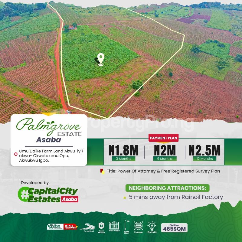 Land for sale Umu Daike Farm Land,akwu Iyi/akwu Okwote/ Palm Groove Estate/umu Opu, Akwukwu Igbo In Oshimili North Lga Asaba Delta