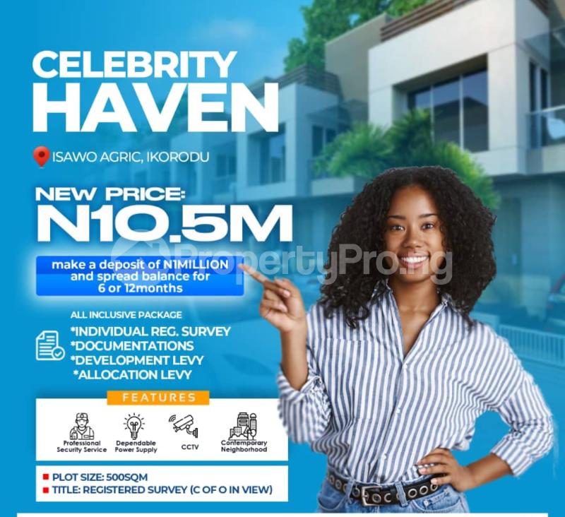 Land for sale Isawo/ Celebrity Haven Estate/ Few Min From Agric Bustop, Agric Ikorodu Lagos