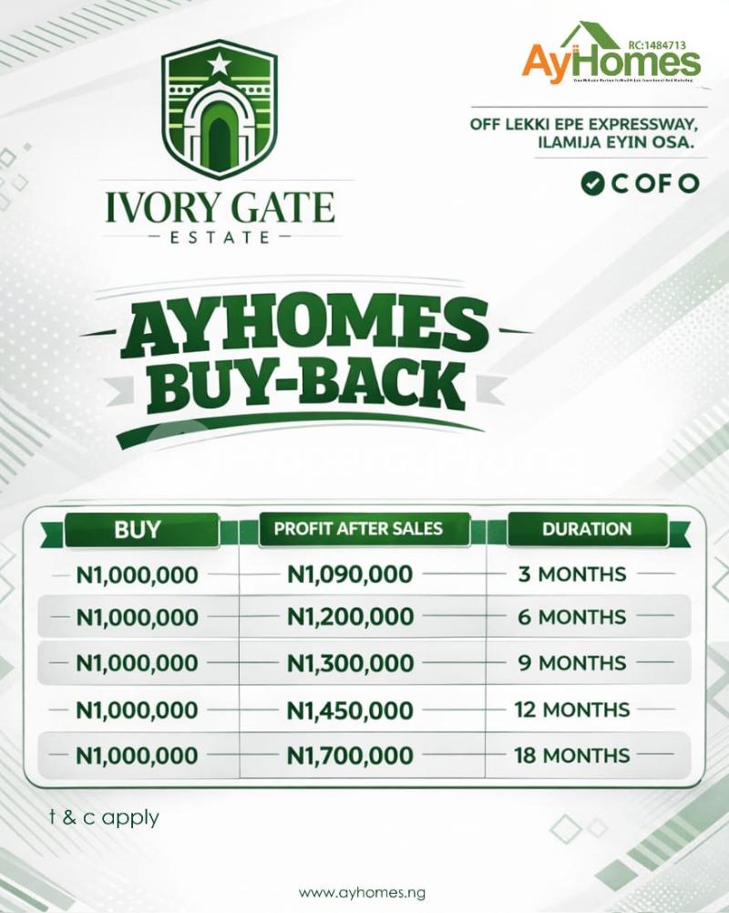 Land for sale Ilamija Eyin Osa Along Lekki Expressway Lekki Lagos