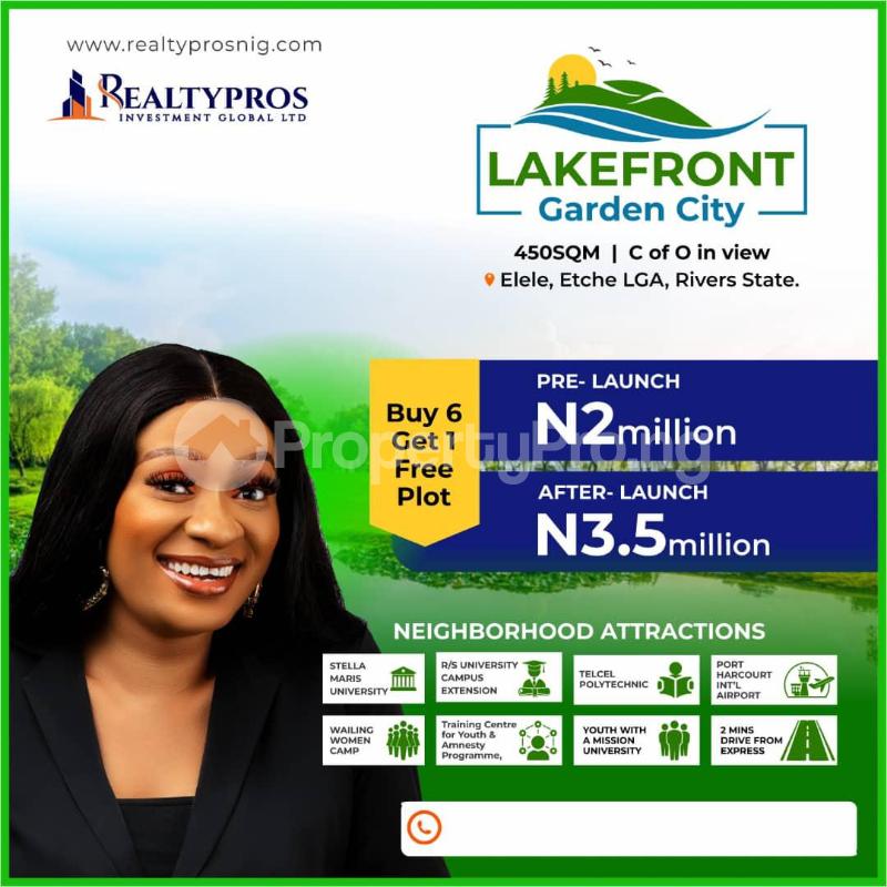 Land for sale Elele, Etche Lga/ Lakefront Garden City Etche Rivers
