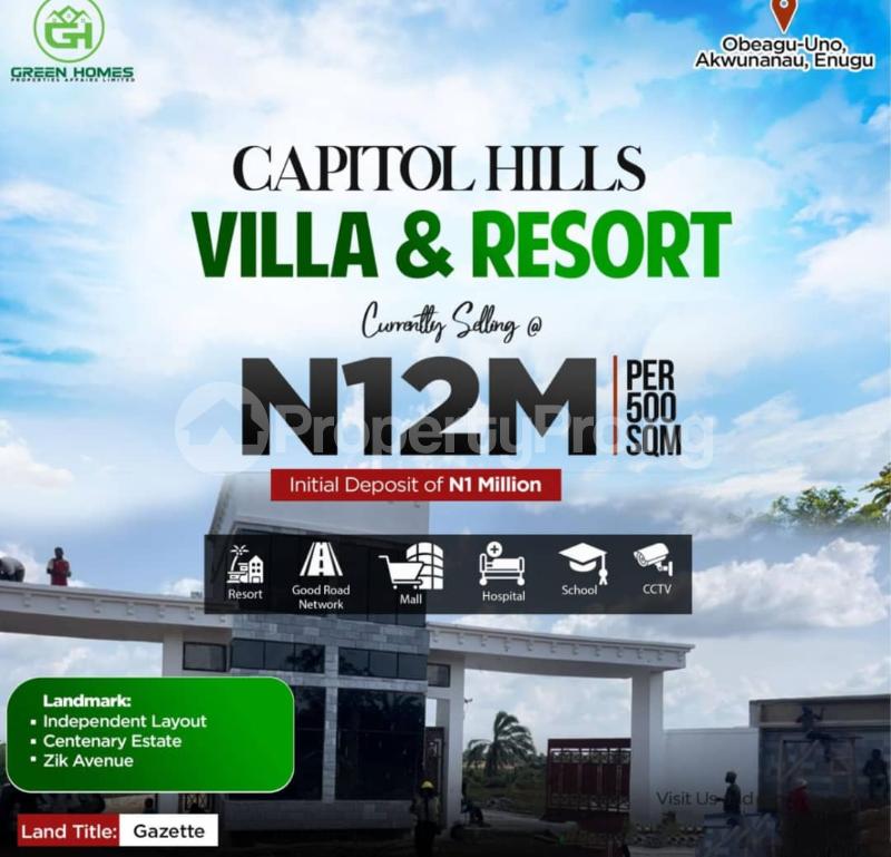 Land for sale Obeagu Uno,/ Capitols Hills Villa/ Akwunanau, Enugu Enugu - 0