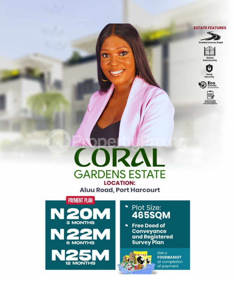 Land for sale Aluu/ Coral Garden Estate/opposite The Redeemed Camp Port Harcourt Rivers