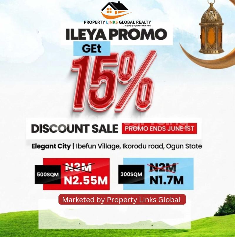 Land for sale Elegant City Estate Close To Lagos State Food And Logistics Hub With Petrolex And Answar Ud Deed Primary School Agbowa Ikorodu Lagos