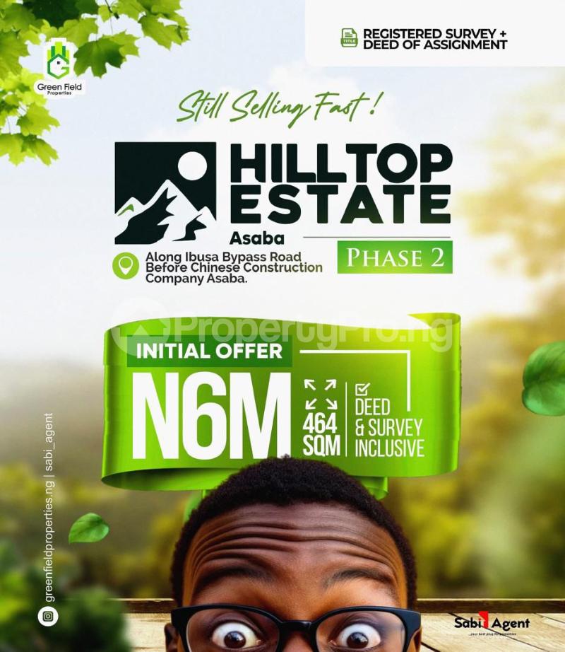 Land for sale ??5mins Away From The Ibusa Expressway (2nd Niger Bridge Link). ??2mins From Admiralty University. ??12mins From Nigerian Immigration Asaba. Asaba Delta - 0