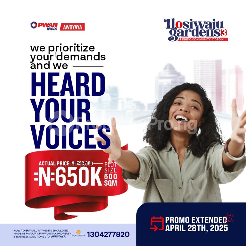 Land for sale Erido Community Odeomi Ibeju-Lekki Lagos