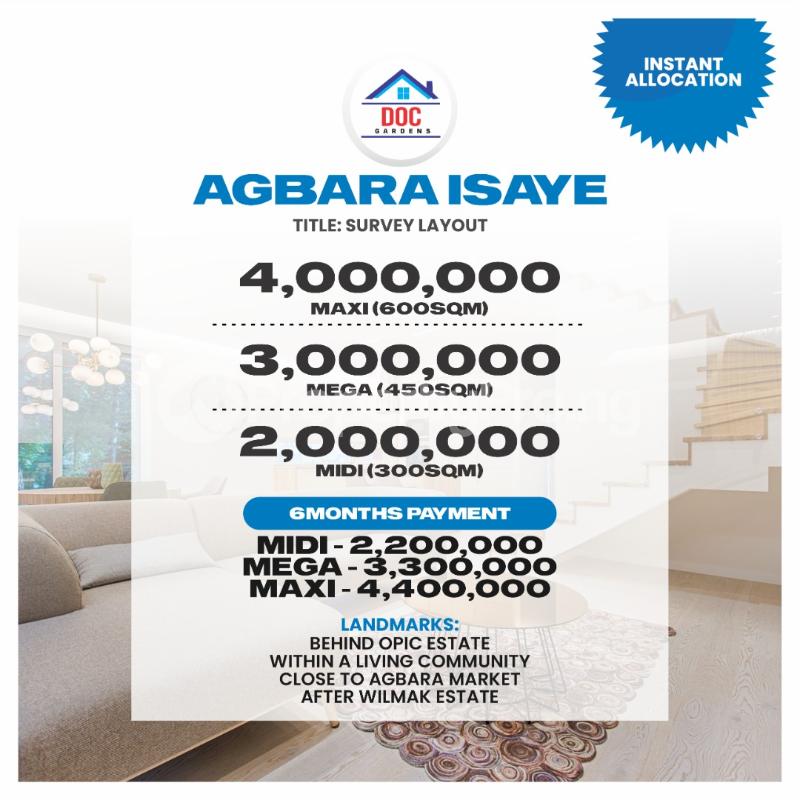 Land for sale Doc Garden Isaye Agbara Agbara-Igbesa Ogun