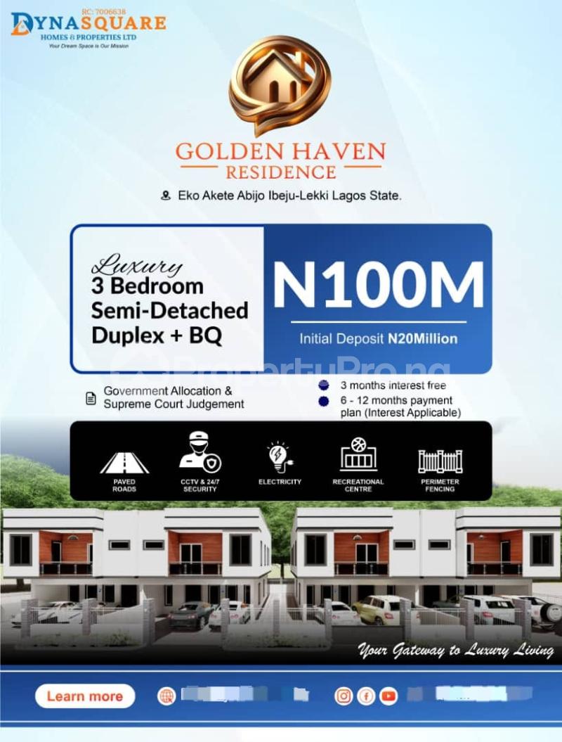 Land for sale Eko Akete, Abijo Gra, Ibeju-Lekki Lagos - 0