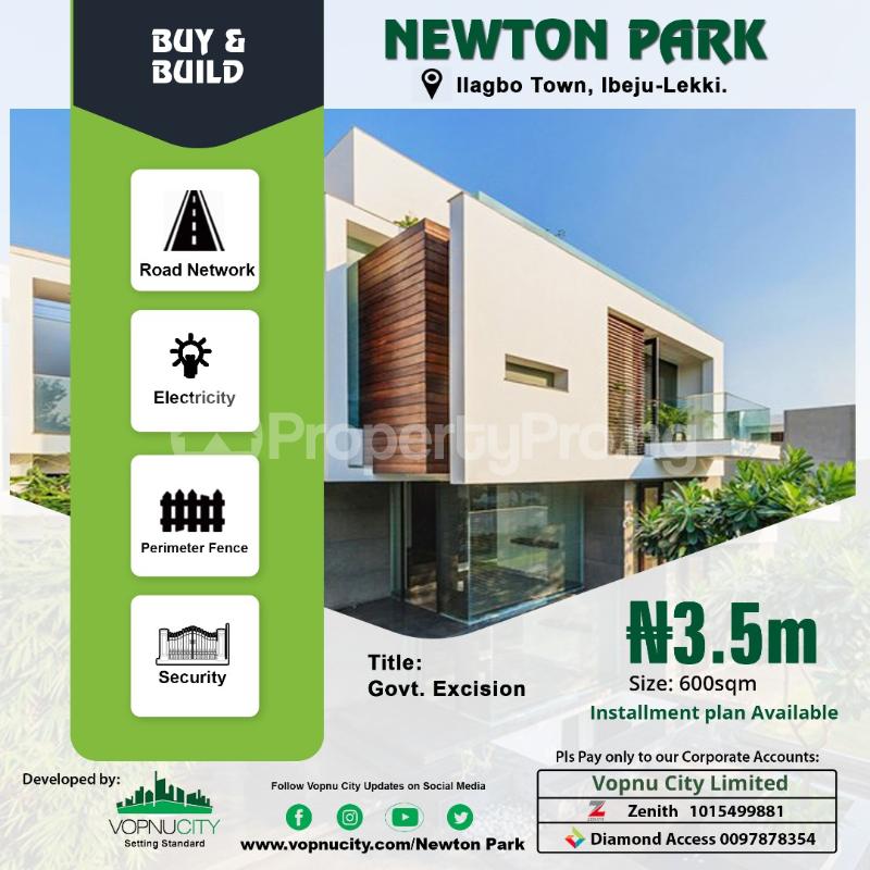 Land for sale Newton Park Ilagbo Town Ibeju Lekki Ise town Ibeju-Lekki Lagos